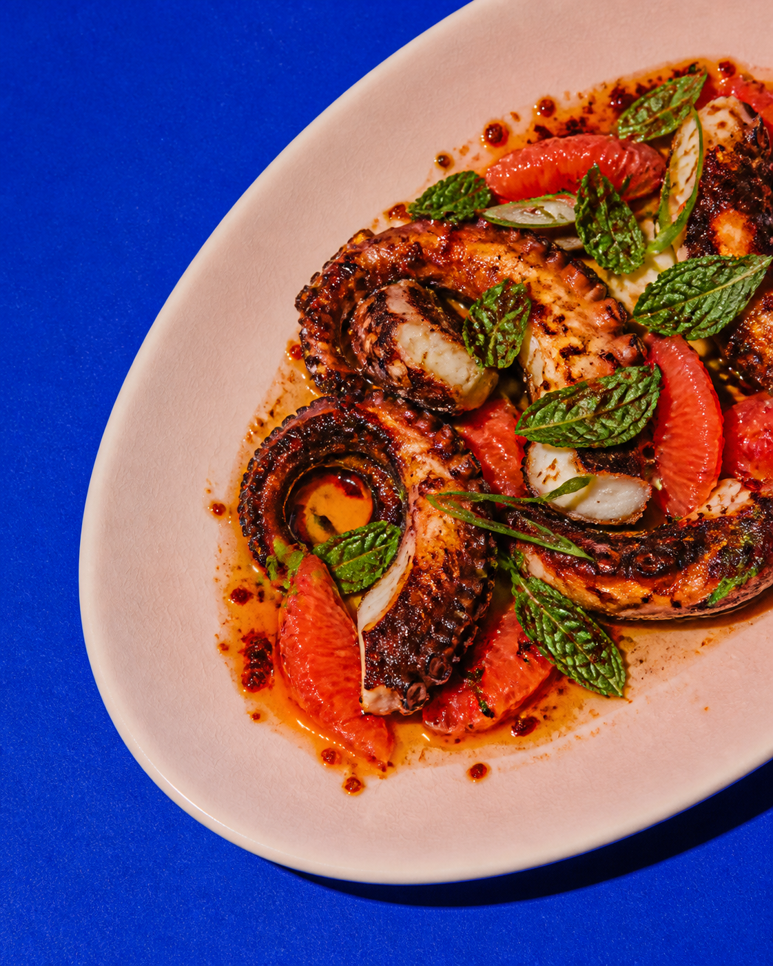Pulpo asado con cítricos y hierbas